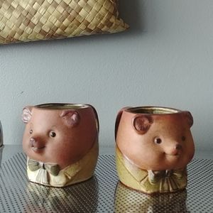 Vintage Giftcraft stoneware bear mugs